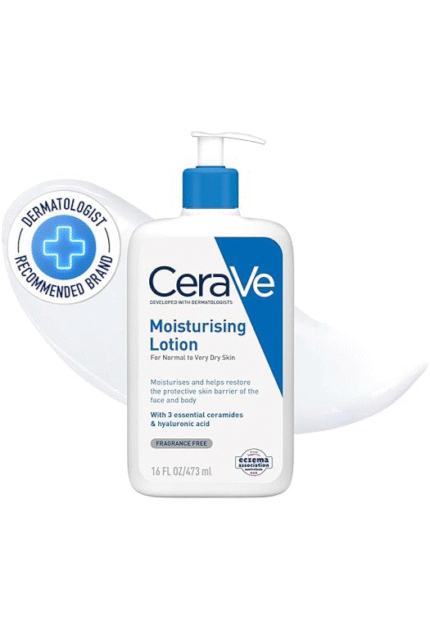 CeraVe Moisturising Lotion, Daily Face & Body Moisturiser, With 3 essential ceramides & hyaluronic acid, For dry to very dry skin, 473 ml/16 oz